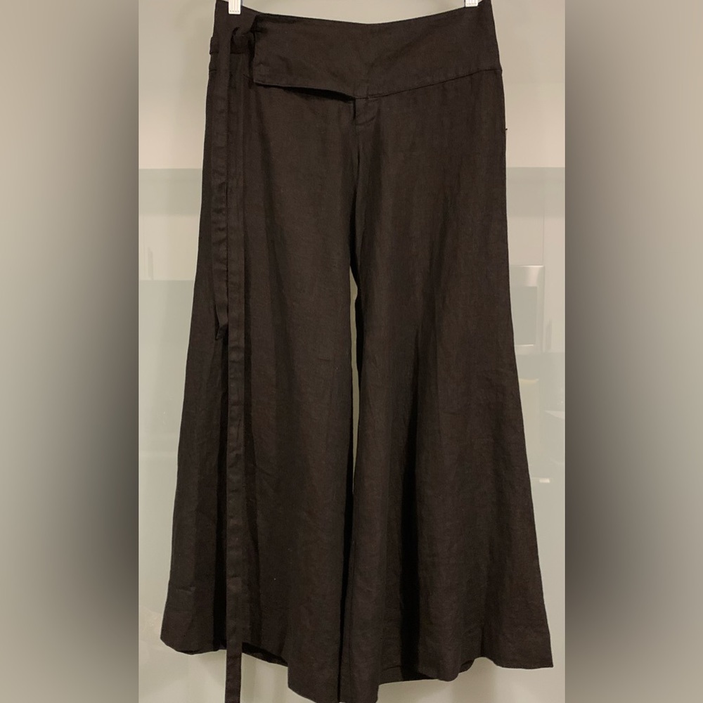 NWT, Black Halo, Wide Leg, 100% Linen Pant, Size 6